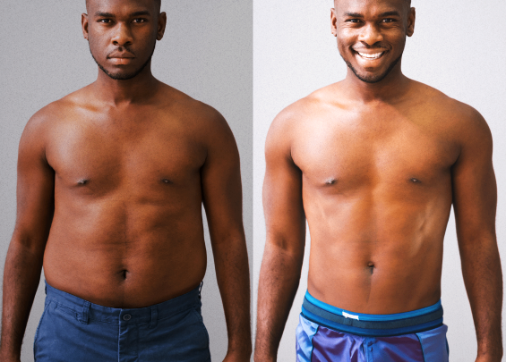 Before and after results